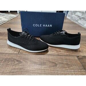 Cole Haan 2 Zerogrand Stitchlite Oxford Perforated Lace Up Womens Black White 10
